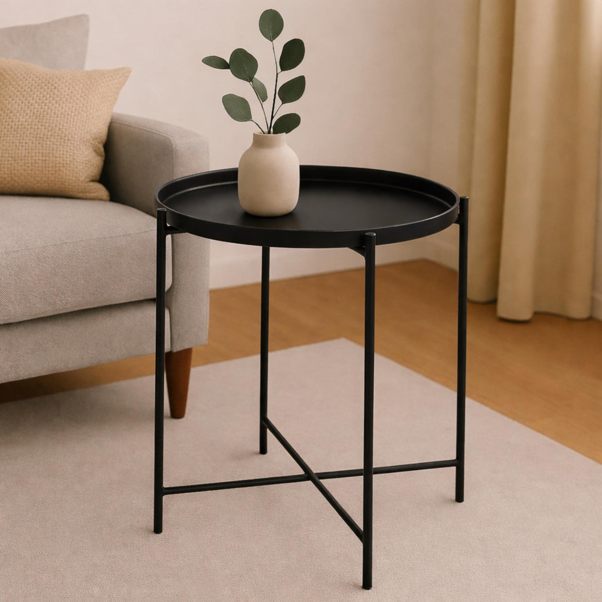 Mesa auxiliar redonda metal dorado Ø35x47cm (7)