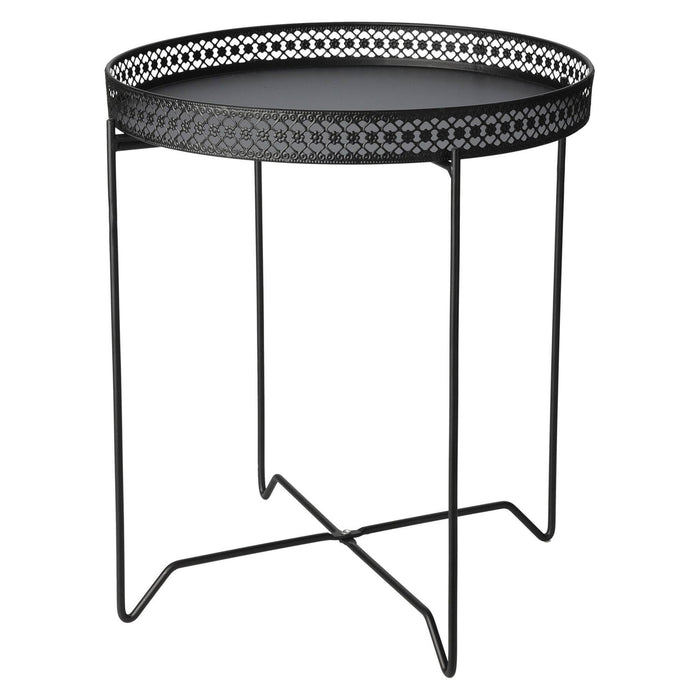 Mesa redonda de metal color negro Ø40cm
