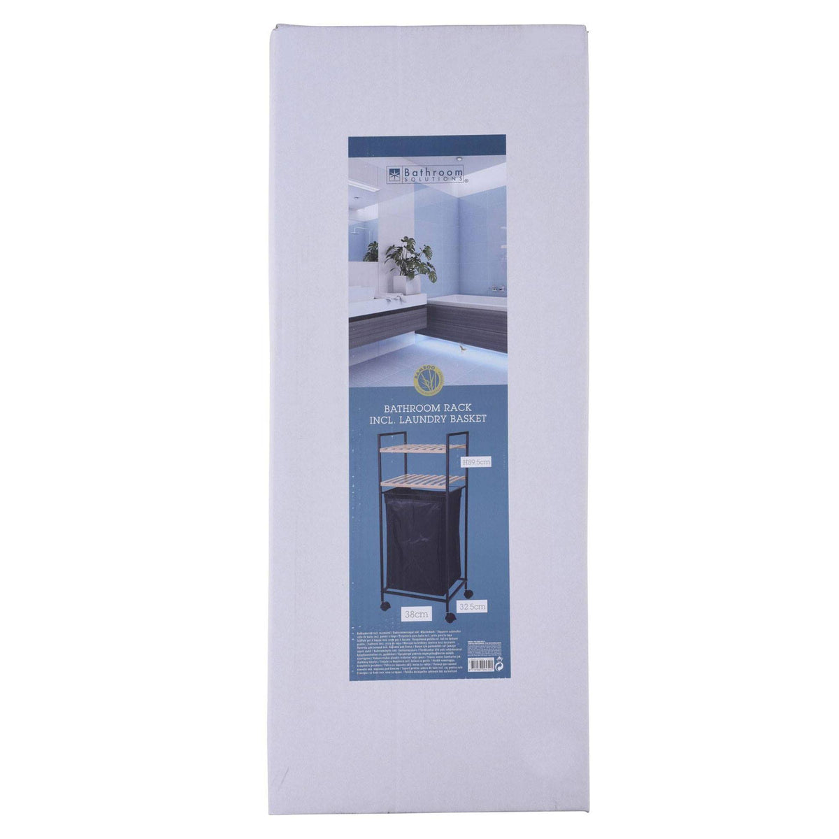 Estantería de baño 2 estantes y bolsa lavandería H.89,5cm (3)