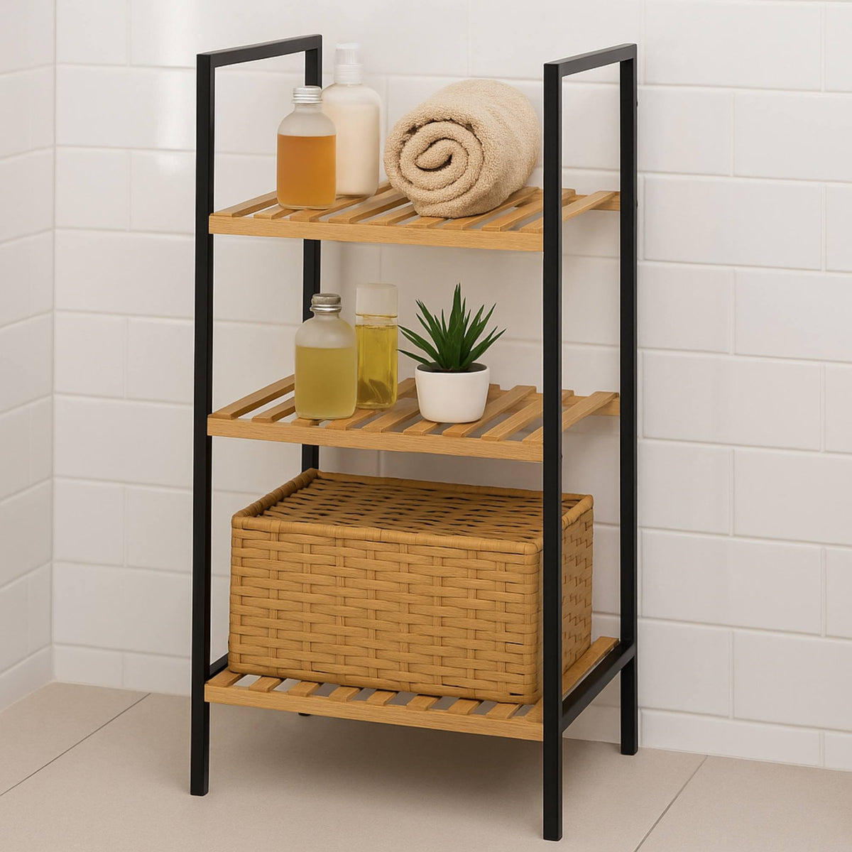 Estantería de baño 3 estantes 38x32,5x70cm (4)
