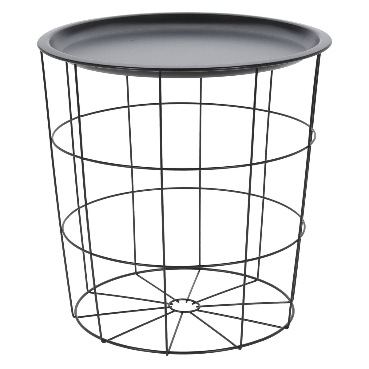 Mesa auxiliar de metal color negro Ø40x40cm