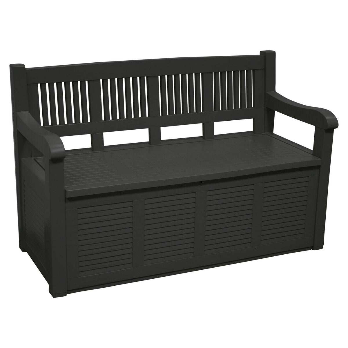 Banco-baúl pasillero madera 280L color gris 130x60x85cm