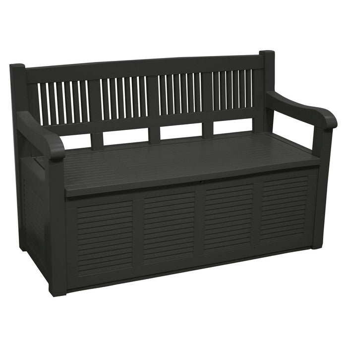 Banco-baúl pasillero madera 280L color gris 130x60x85cm