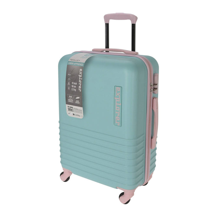 Maleta ABS 4 ruedas color menta y rosa 33,5x22x53cm