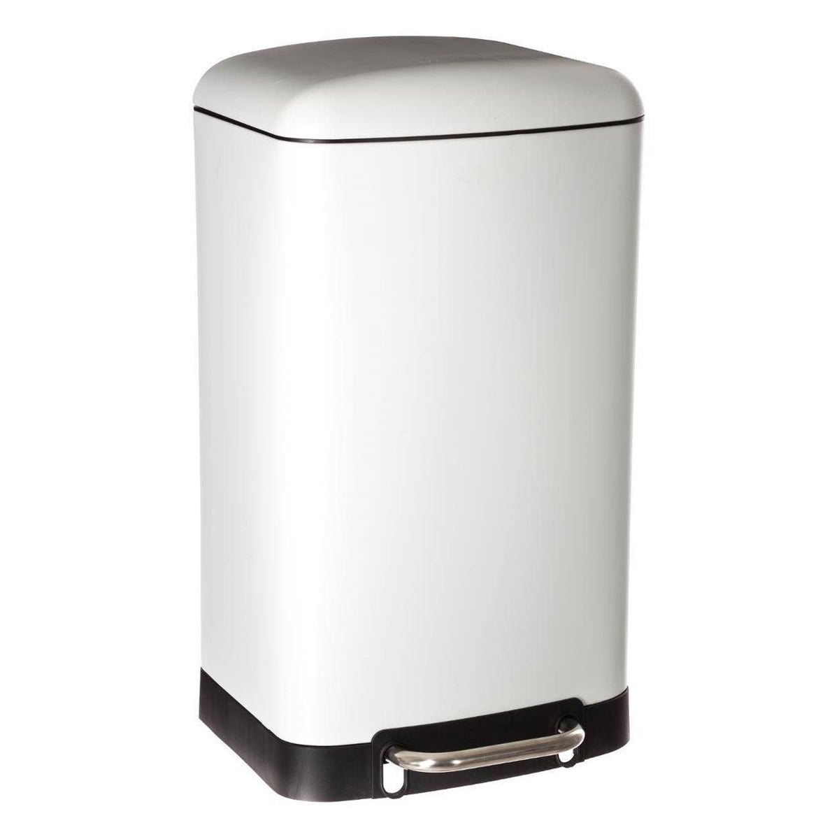 Cubo de metal blanco con tapa 30L