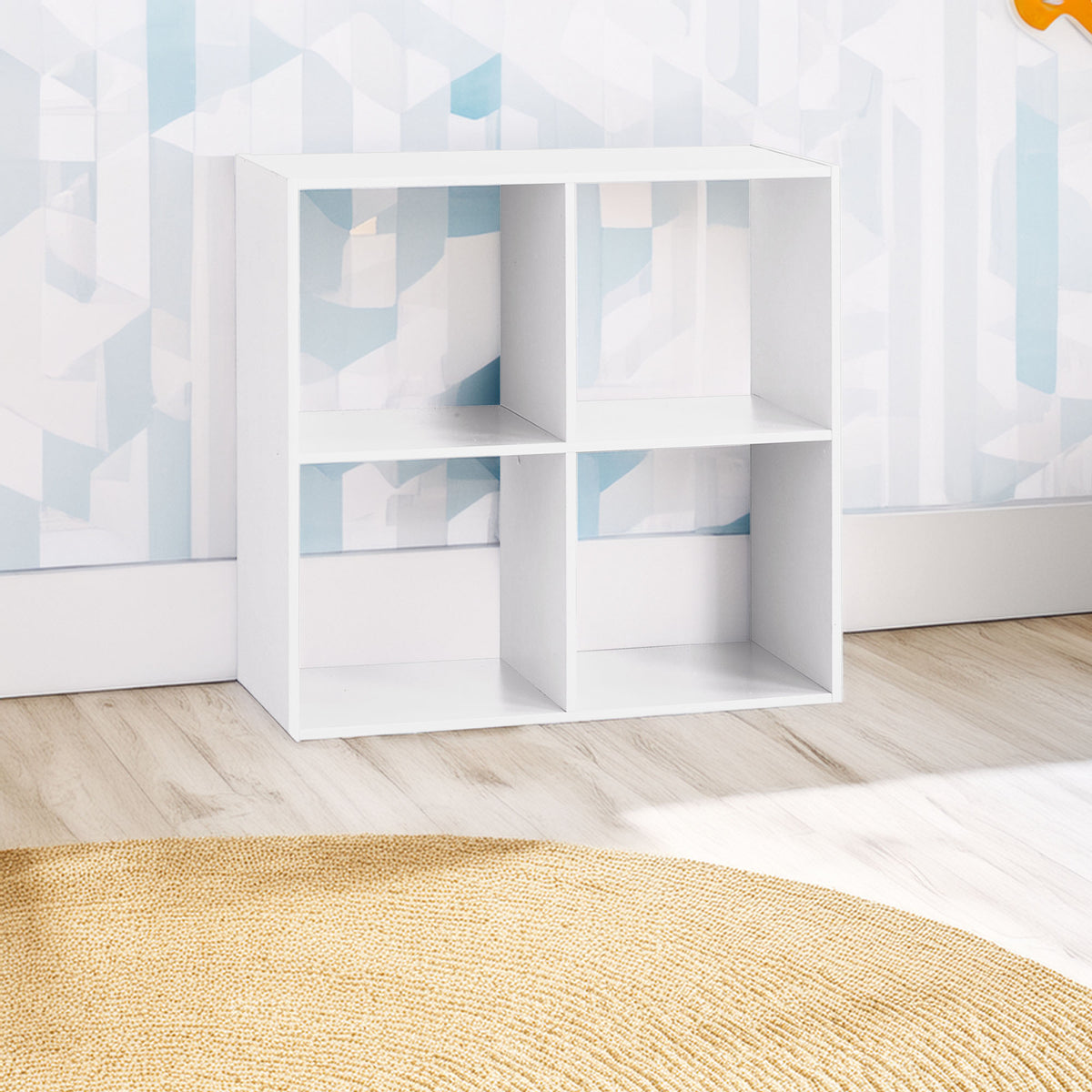 Estante de madera 4 compartimentos color blanco (3)