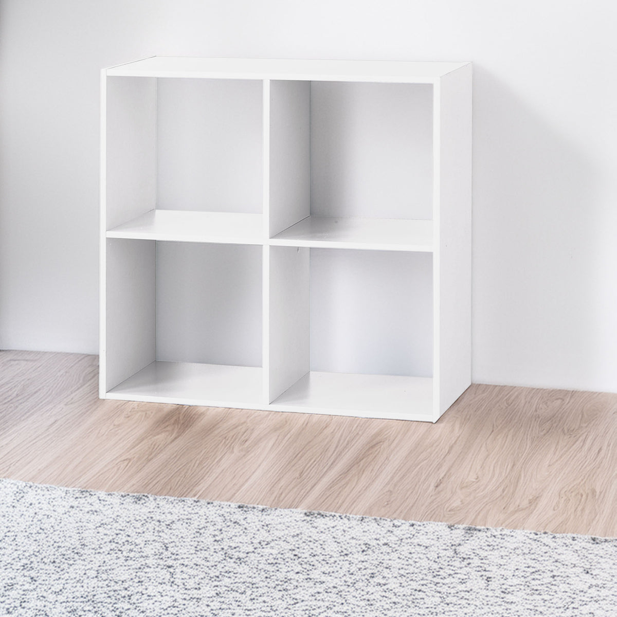 Estante de madera 4 compartimentos color blanco (4)