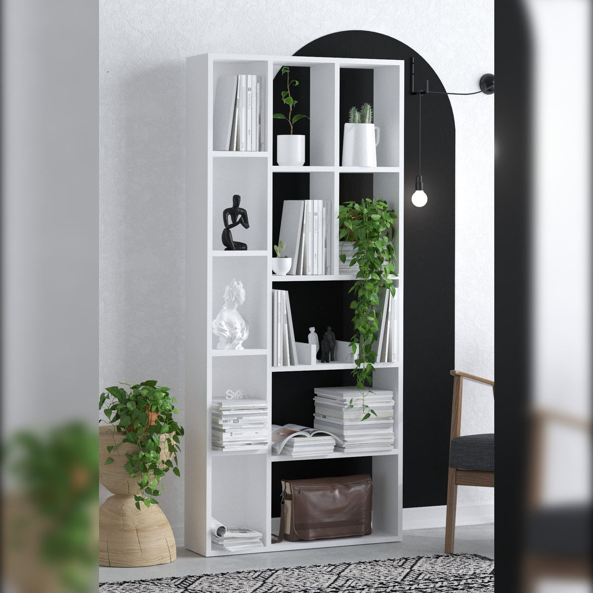 Librería melamina blanca 75x170x18 cm (2)