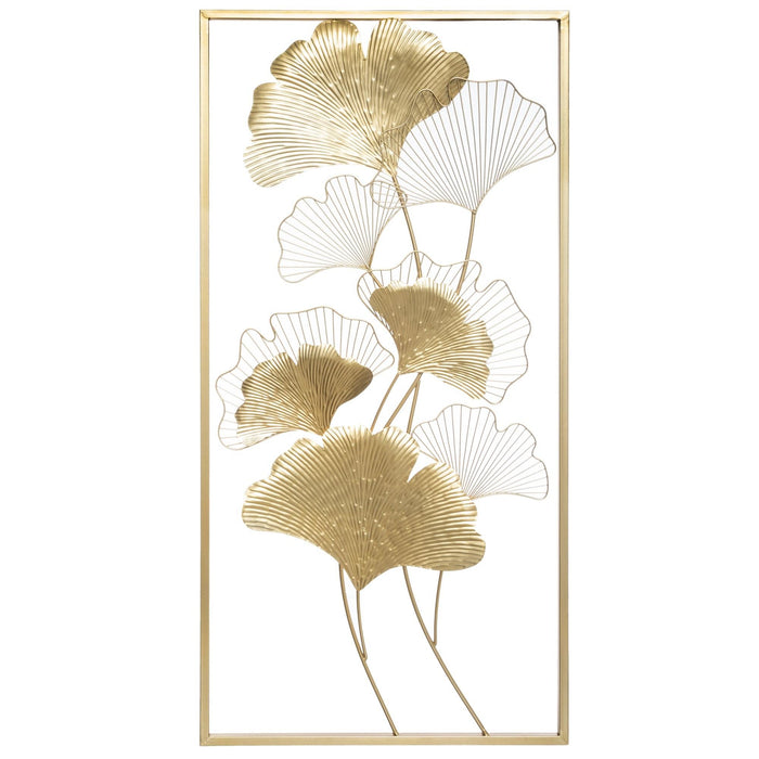 Cuadro decoración de pared metal diseño Ginkgo 50x100cm