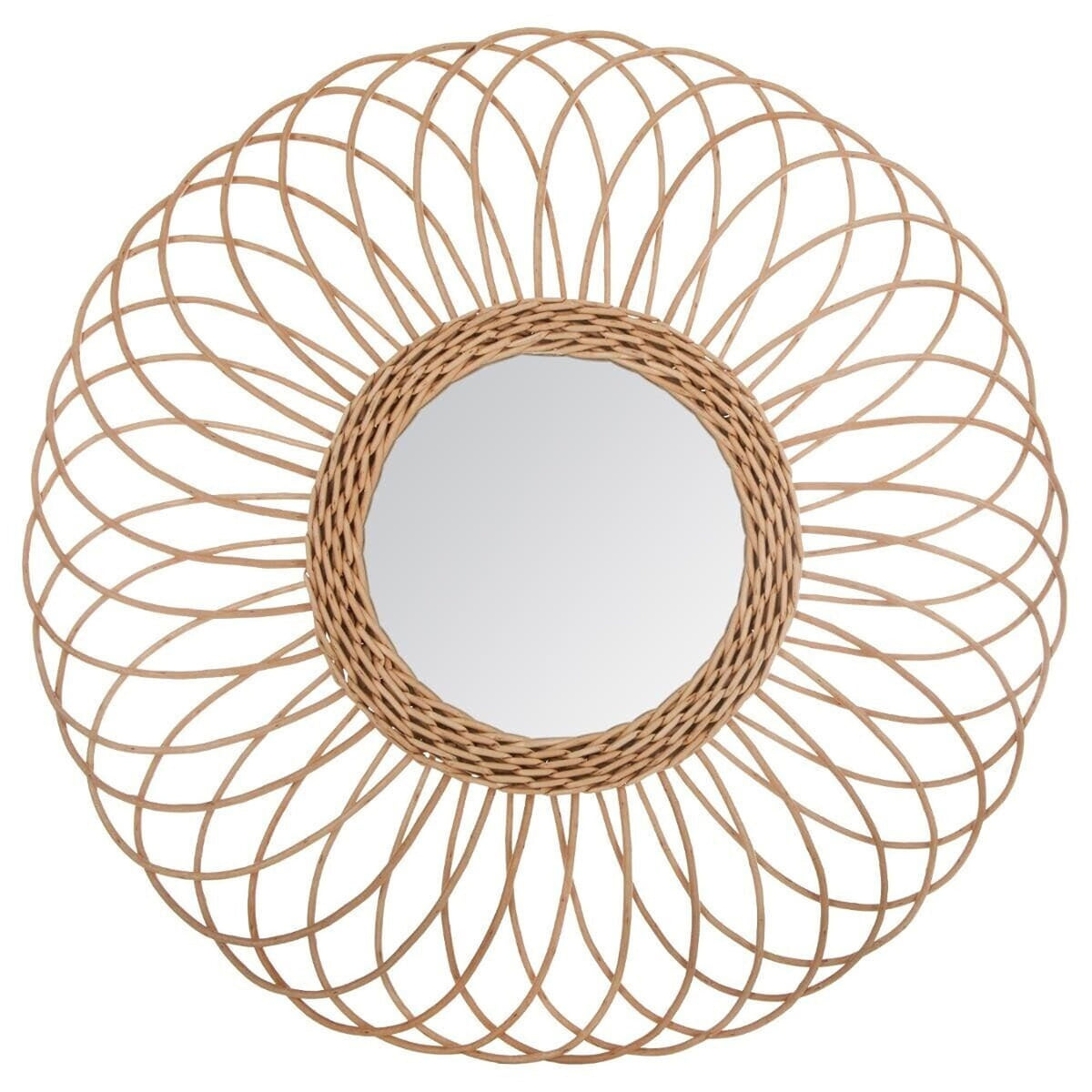 Espejo decorativo de mimbre