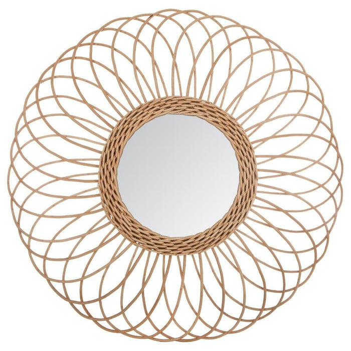 Espejo decorativo de mimbre