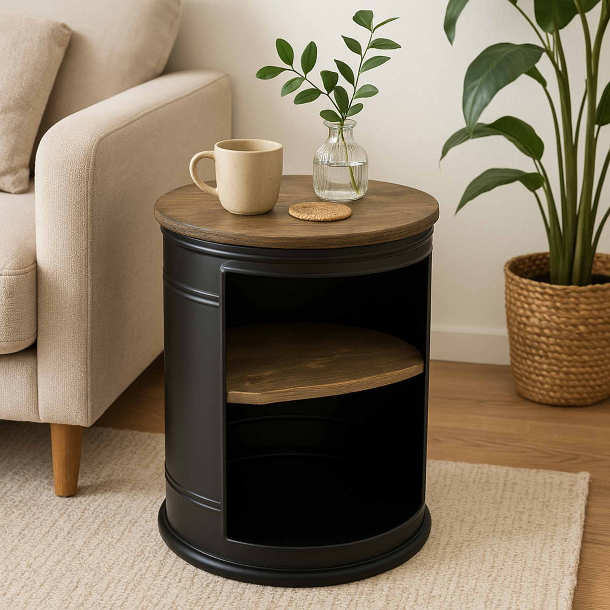 Mesa de centro negro madera melamina (3)