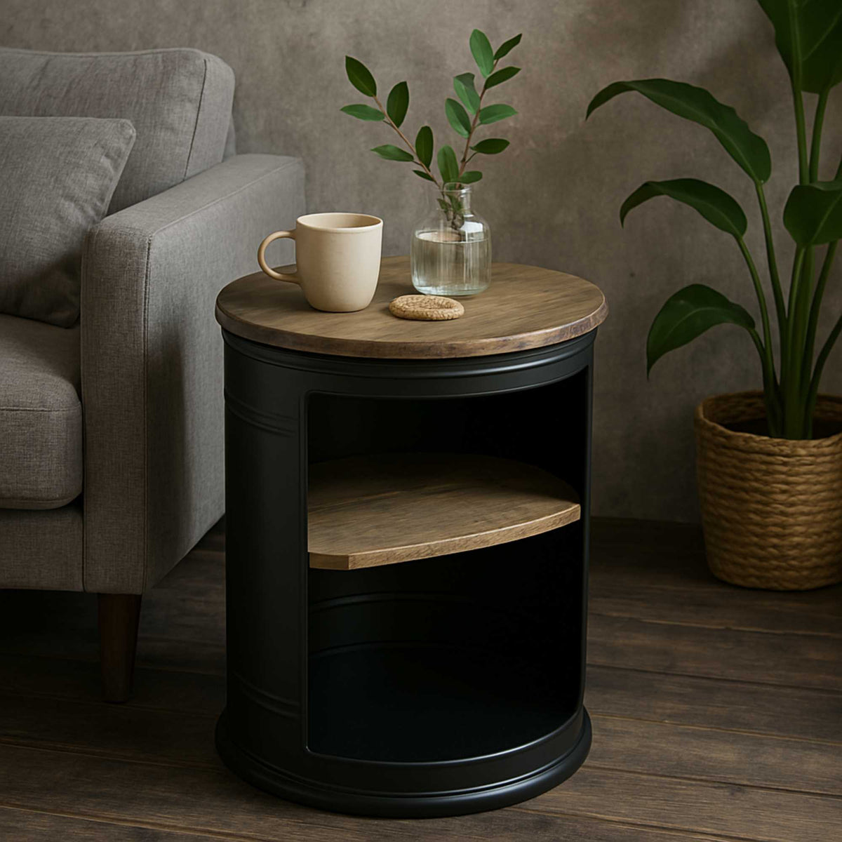 Mesa de centro negro madera melamina (4)