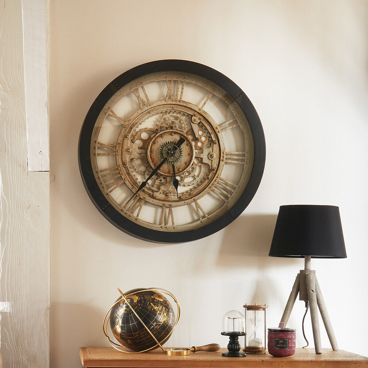 Reloj de pared mecánico de plástico Ø60,8cm (3)