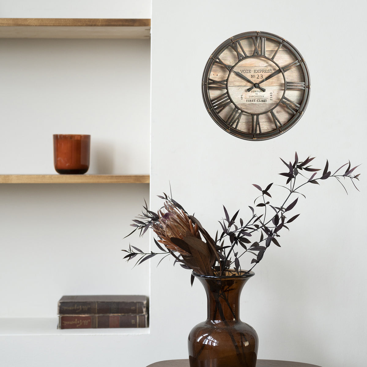 Reloj de pared mecánico de plástico Ø21cm (3)