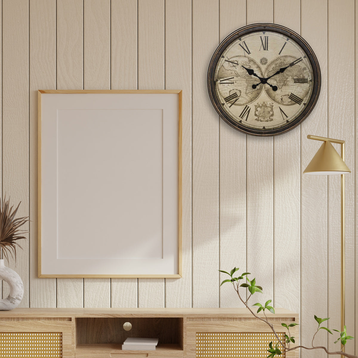 Reloj de pared de plástico vintage Ø51cm (3)