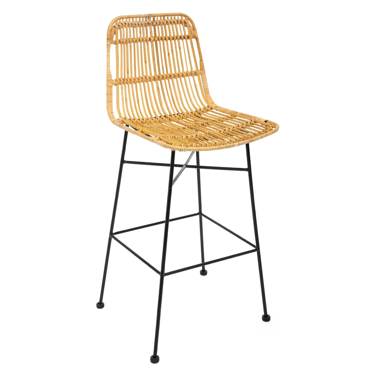 Silla de bar metal y ratán Kubu