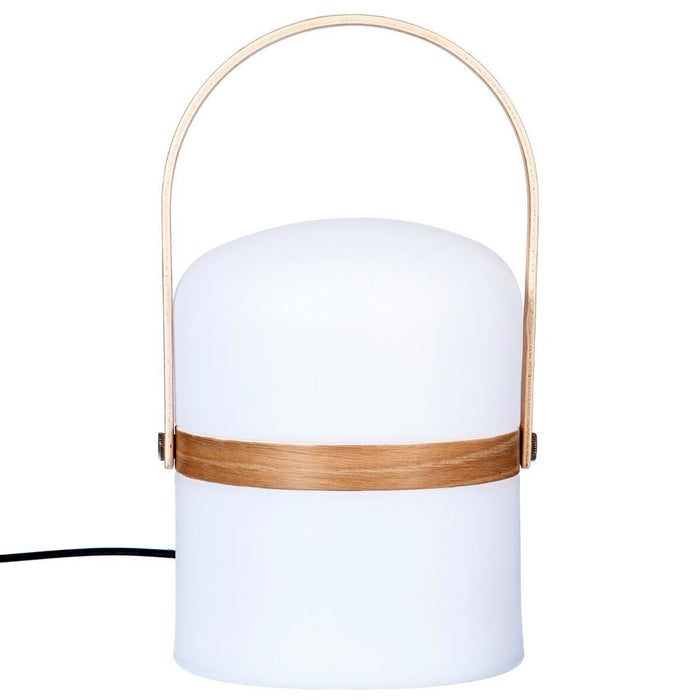 Lámpara de exterior mango efecto madera decorativa