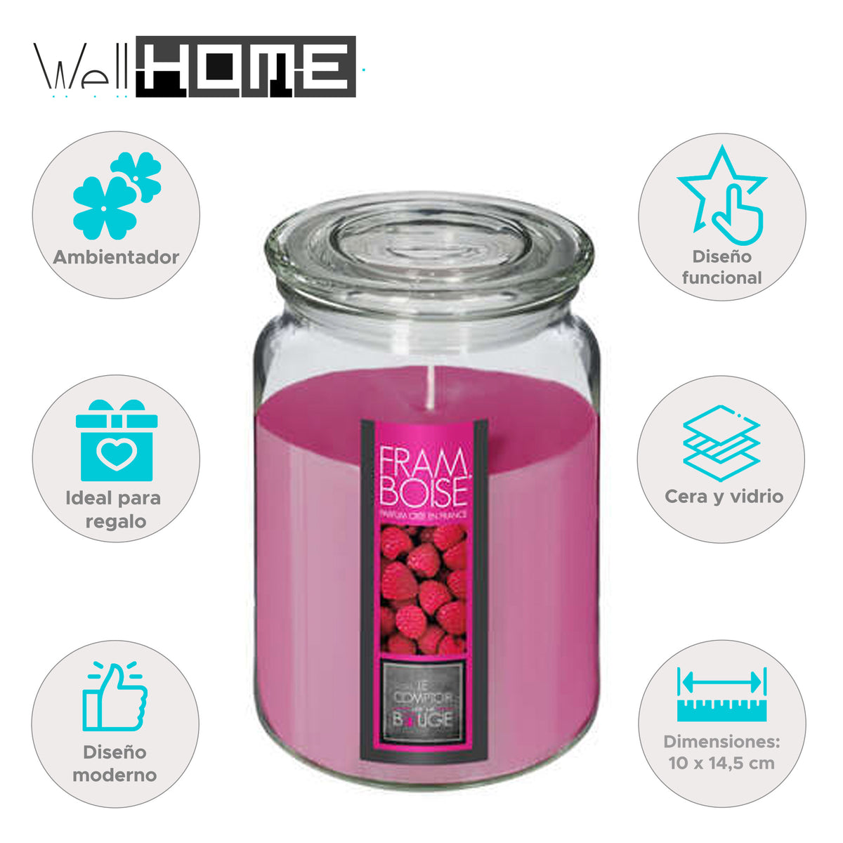 Vela perfumada aroma frambuesa color rosa (2)