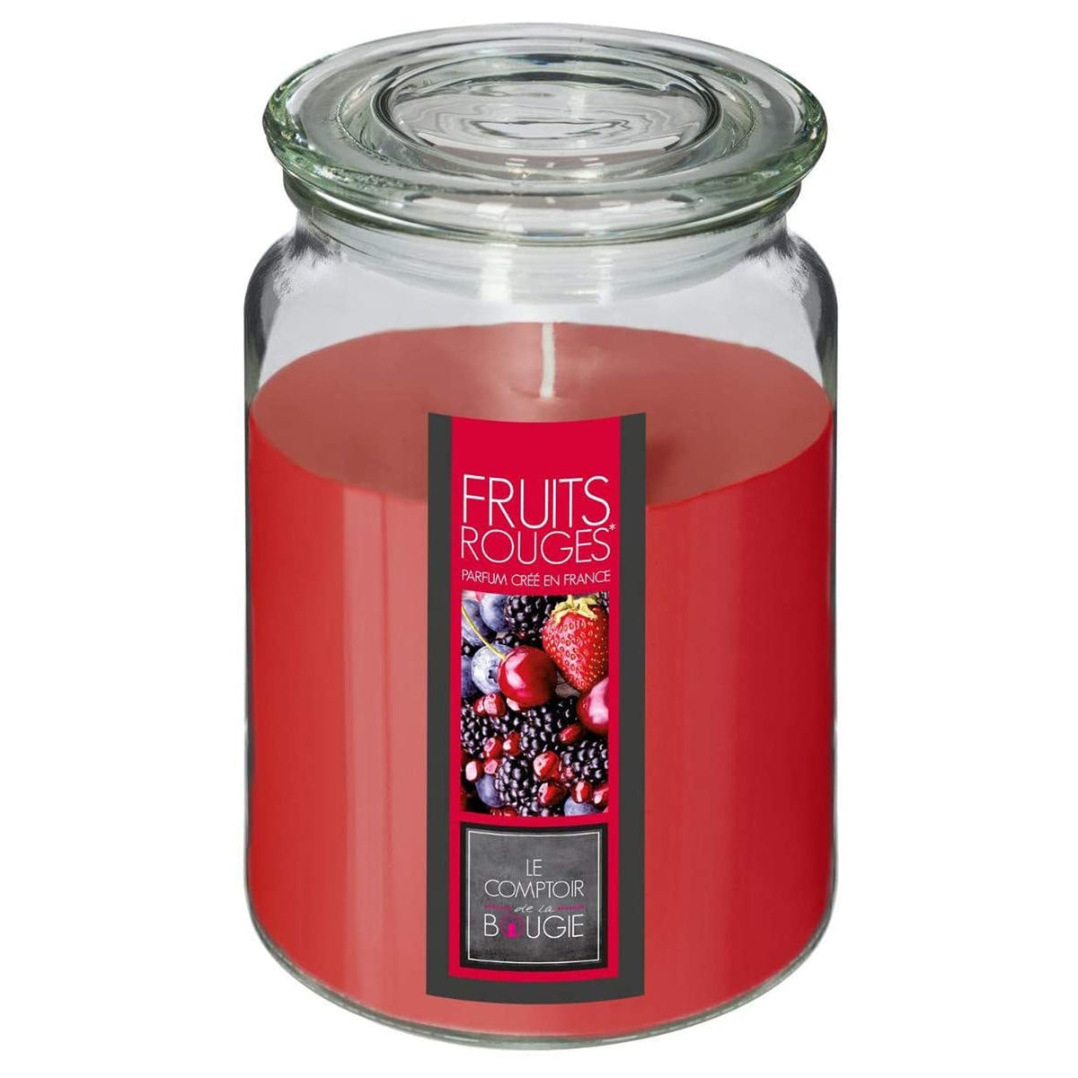Vela perfumada aroma frutos rojos color rojo