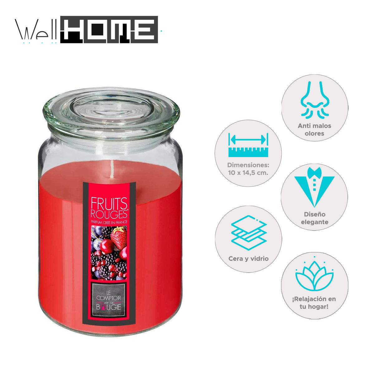 Vela perfumada aroma frutos rojos color rojo (2)