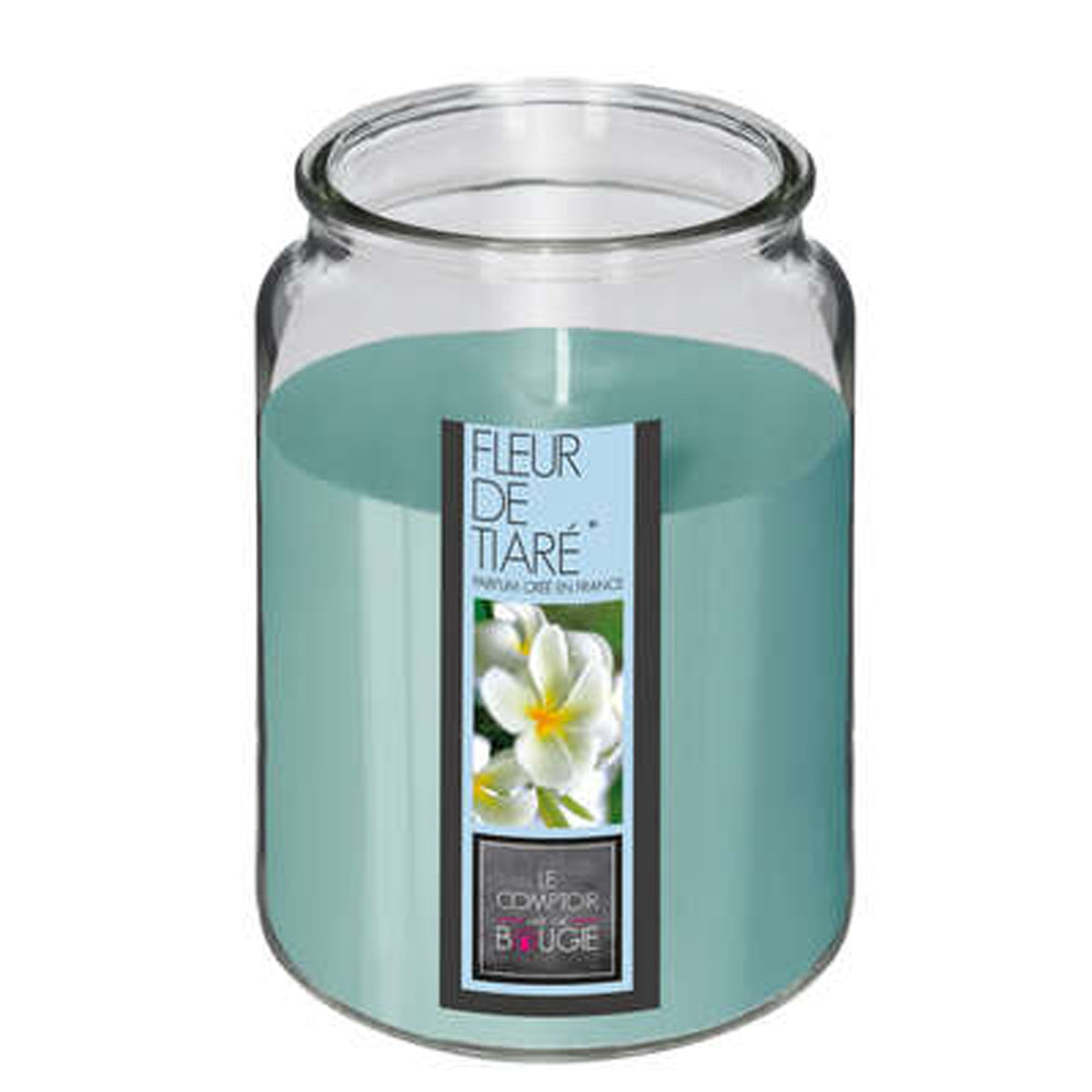Vela perfumada con flor tiare color azul (5)