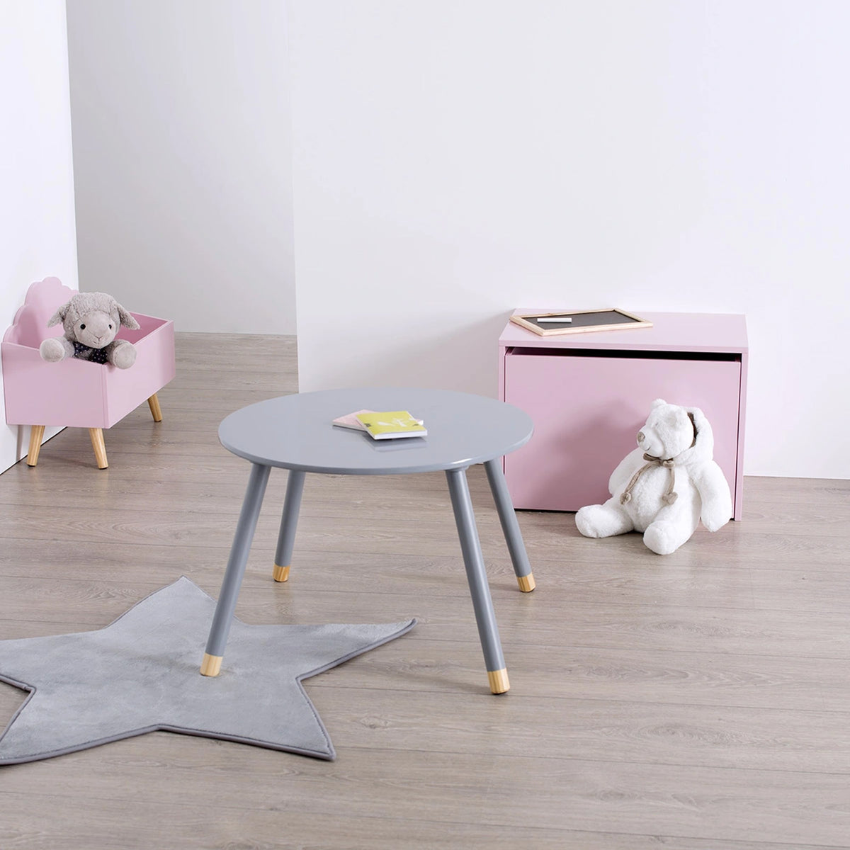 Mesa infantil MDF color azul 60x60x43cm (3)