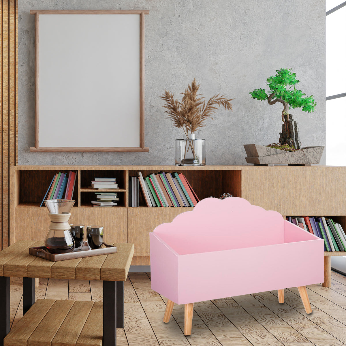 Baúl infantil Cloud color rosa (4)