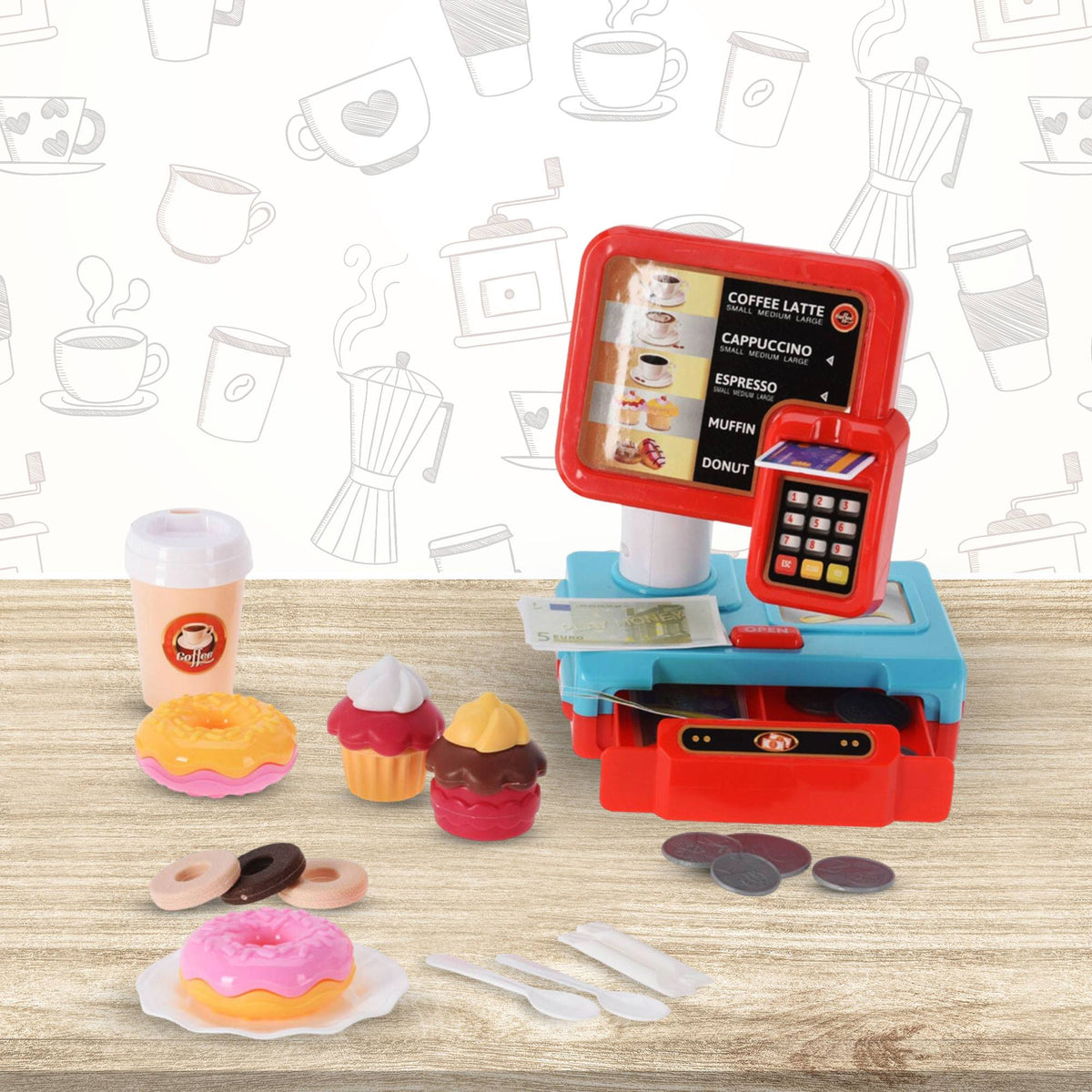 Juguete caja registradora de supermercado con sonido 15x11x18cm (4)