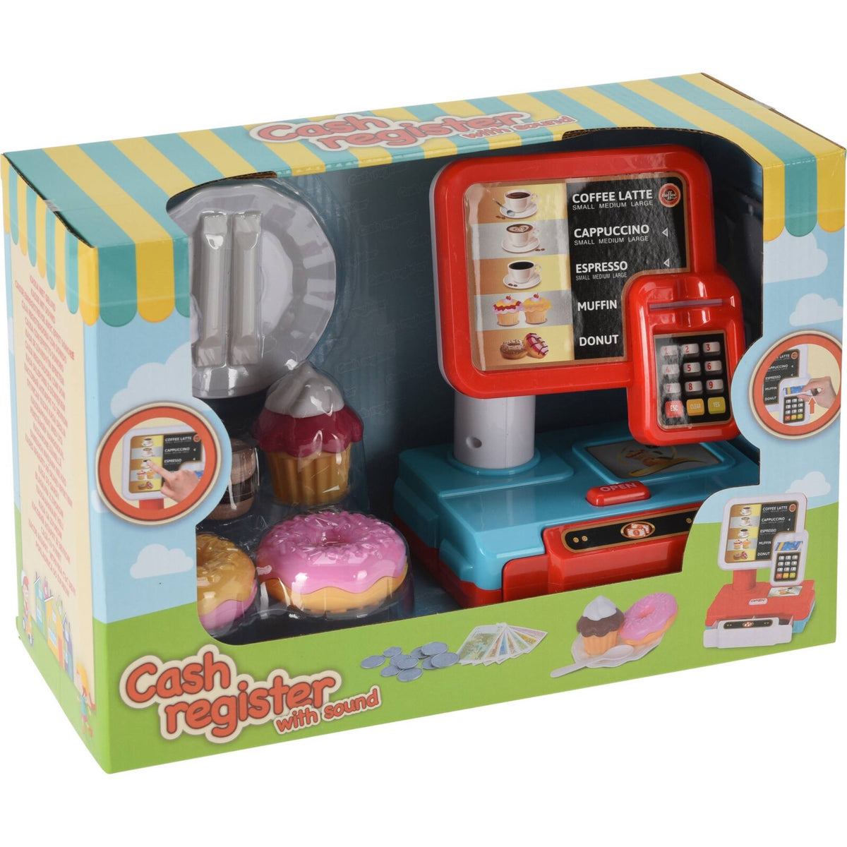 Juguete caja registradora de supermercado con sonido 15x11x18cm (5)