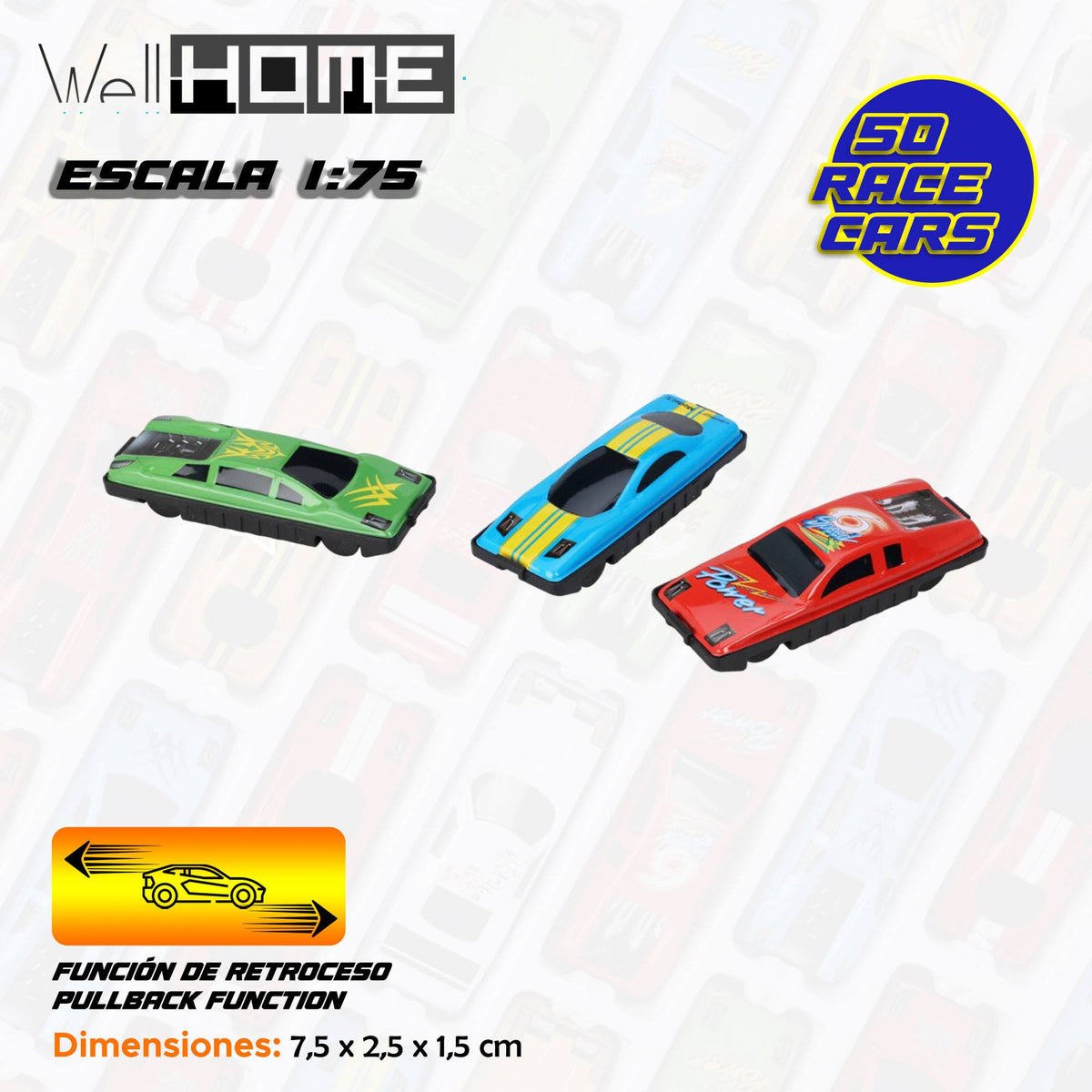 Set 50 coches miniatura de 7,5mm (2)
