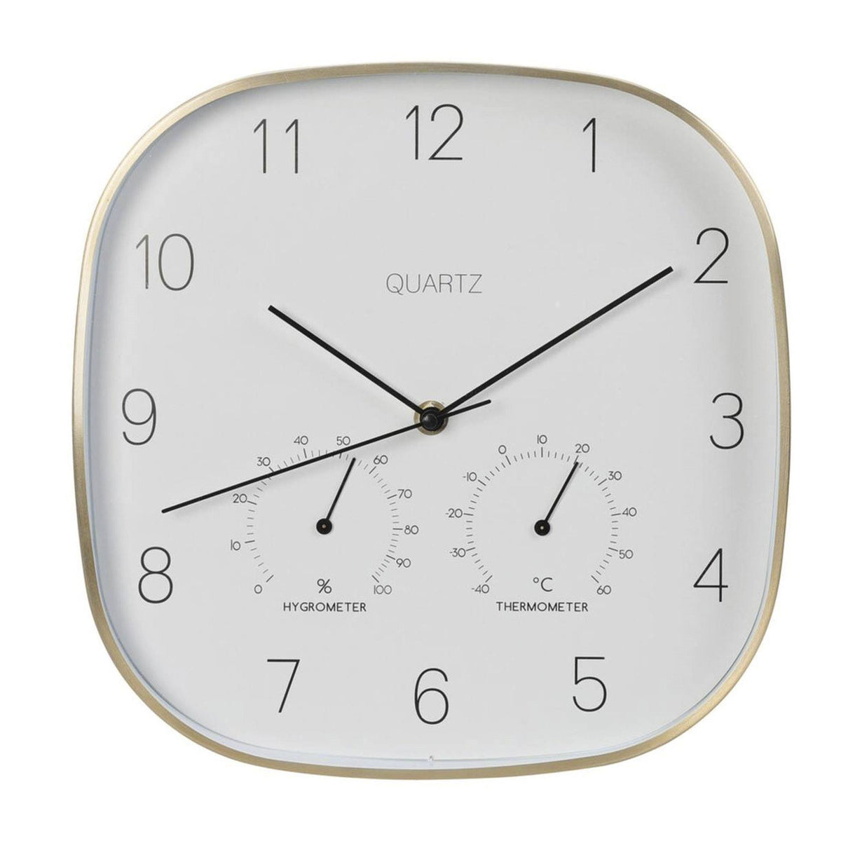Reloj de pared con marco dorado Ø28,5x4cm
