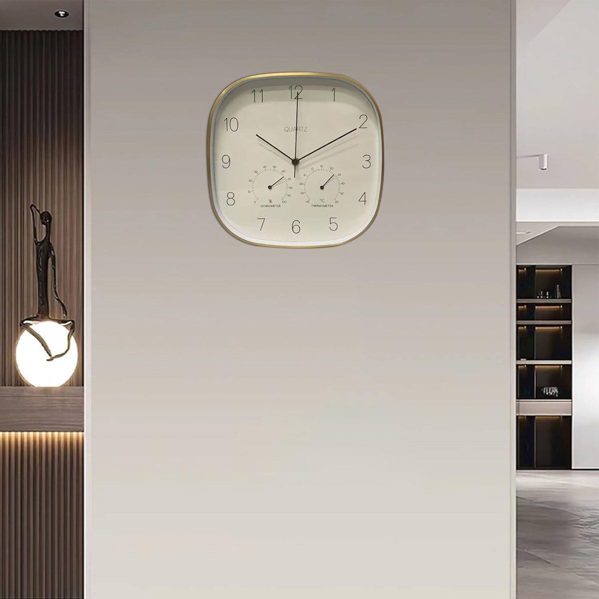 Reloj de pared con marco dorado Ø28,5x4cm (4)