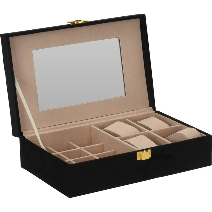 Caja joyero con espejo color negro 25x16x7cm