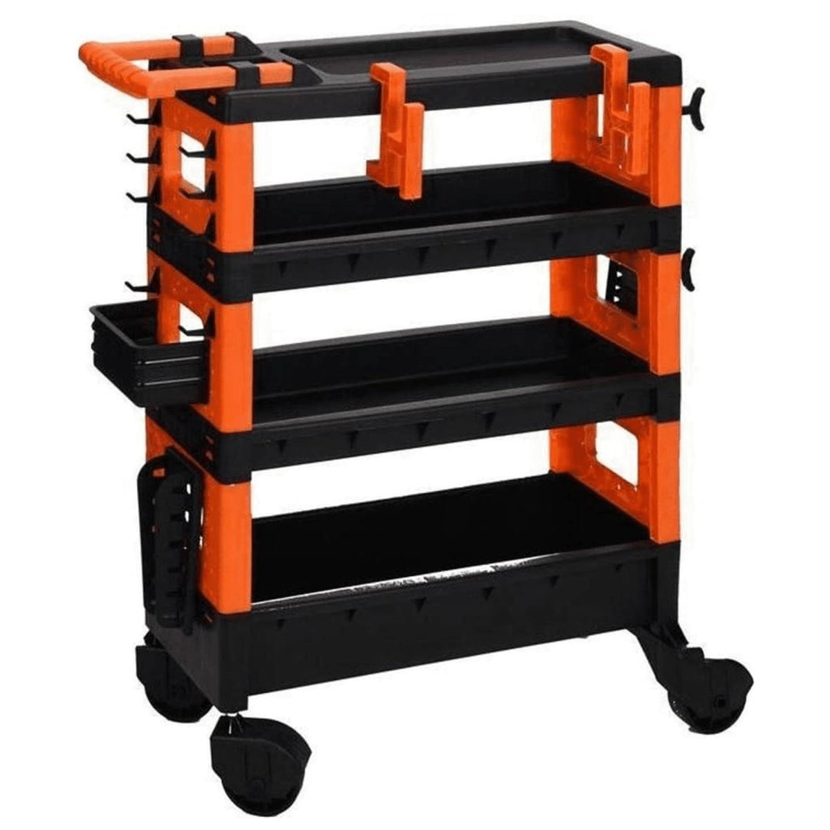 Carro de transporte 68x35x87,5cm negro y naranja