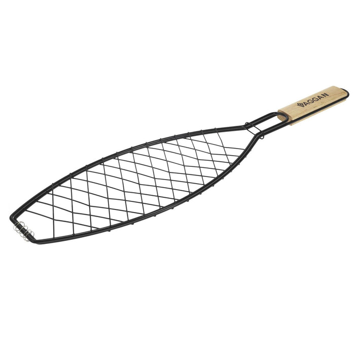 Parrilla Grill para pescado mango madera 14x58cm