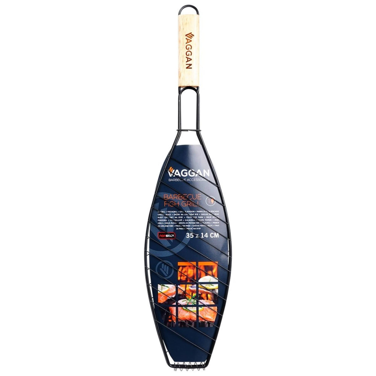 Parrilla Grill para pescado mango madera 14x58cm (8)