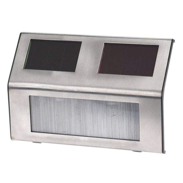 Set 4 luces solares de acero inoxidable con 2 LEDs
