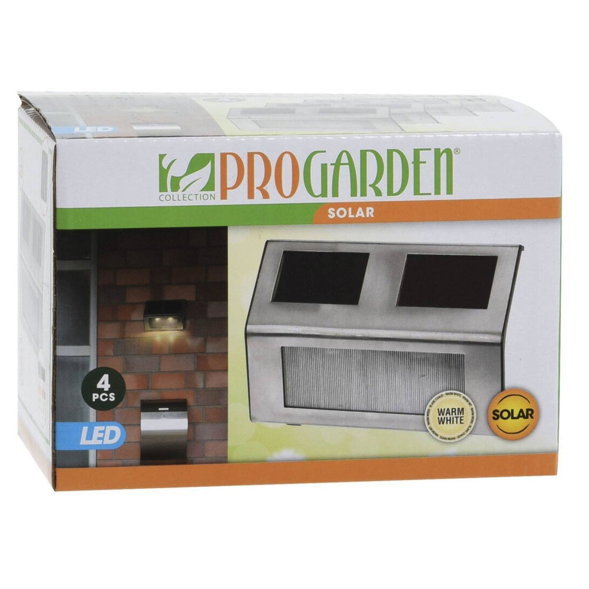 Set 4 luces solares de acero inoxidable con 2 LEDs (7)