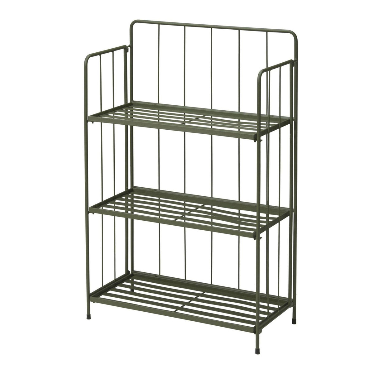Jardinera 3 niveles metal verde plegable H.90cm