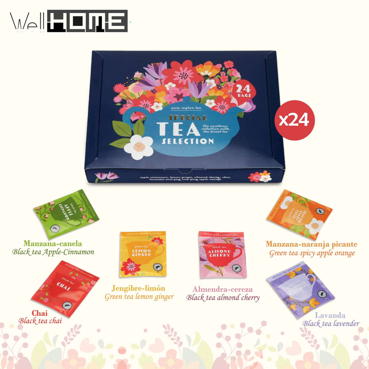 Set de té con 24 bolsitas sabores y aromas variados (2)