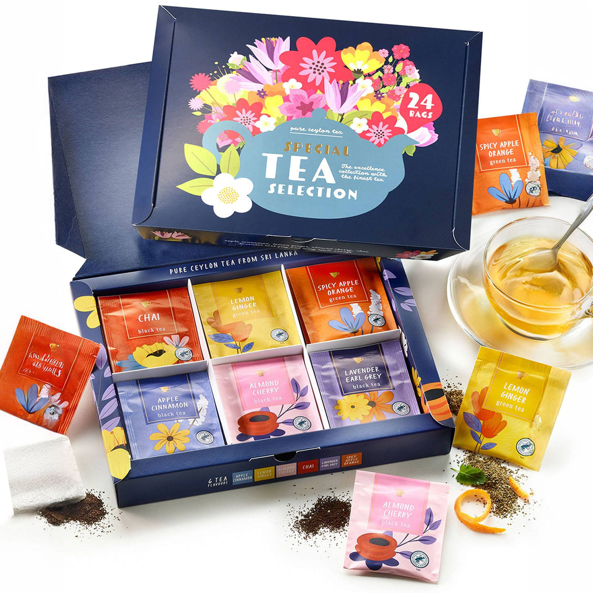 Set de té con 24 bolsitas sabores y aromas variados (4)