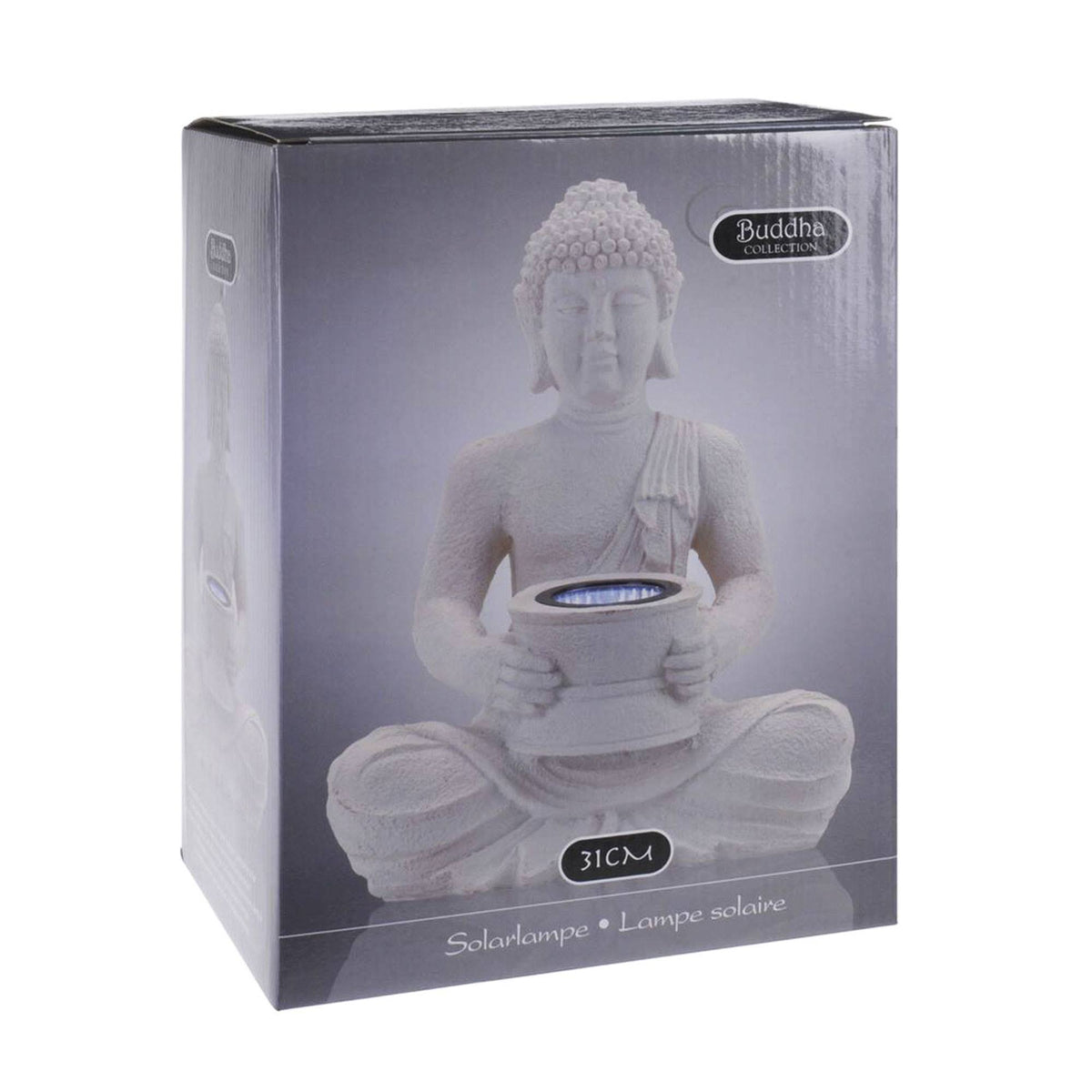 Luz solar Buda polystone acabado blanco 21x14x28cm (3)