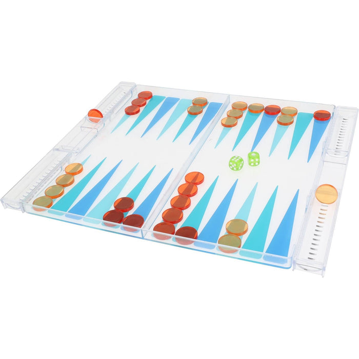 Juego de backgammon transparente