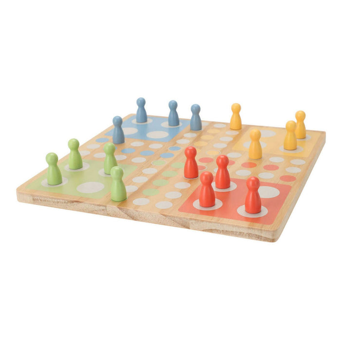 Juego Ludo Board madera de pino con bolsa de algodón