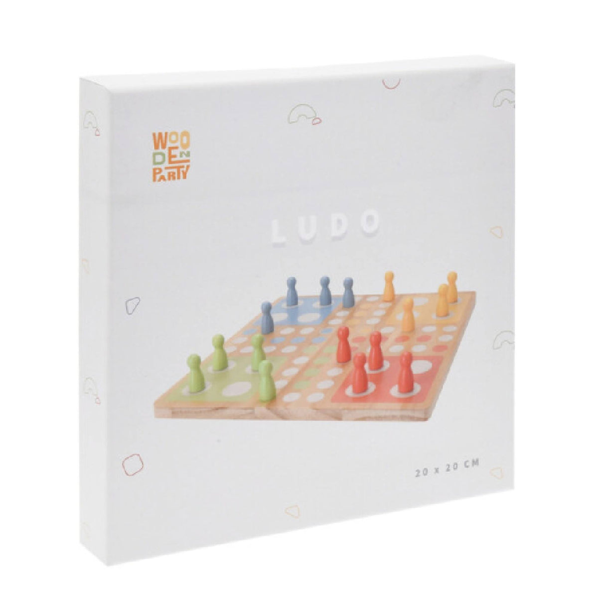Juego Ludo Board madera de pino con bolsa de algodón (3)