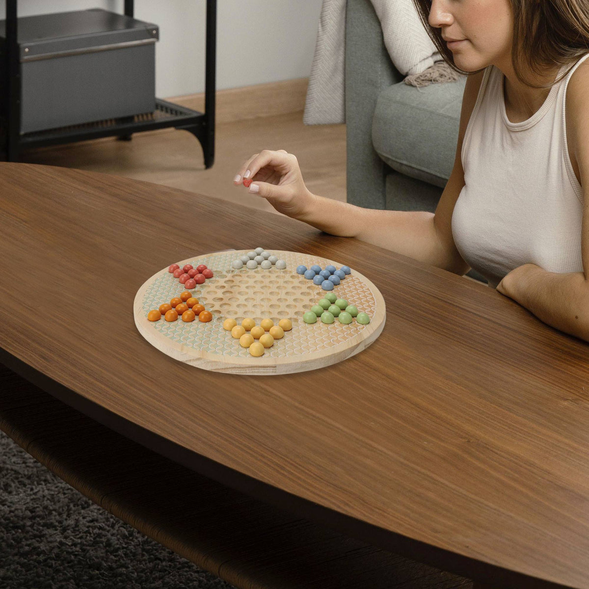 Juego China Solitario de madera con 6 colores (4)
