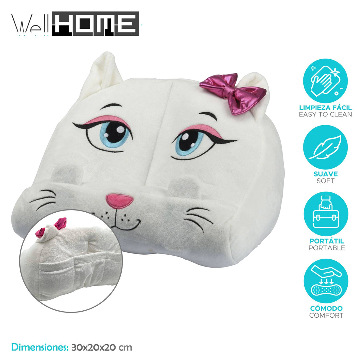 Soporte peluche para libros diseño gato 30x20x20cm (2)