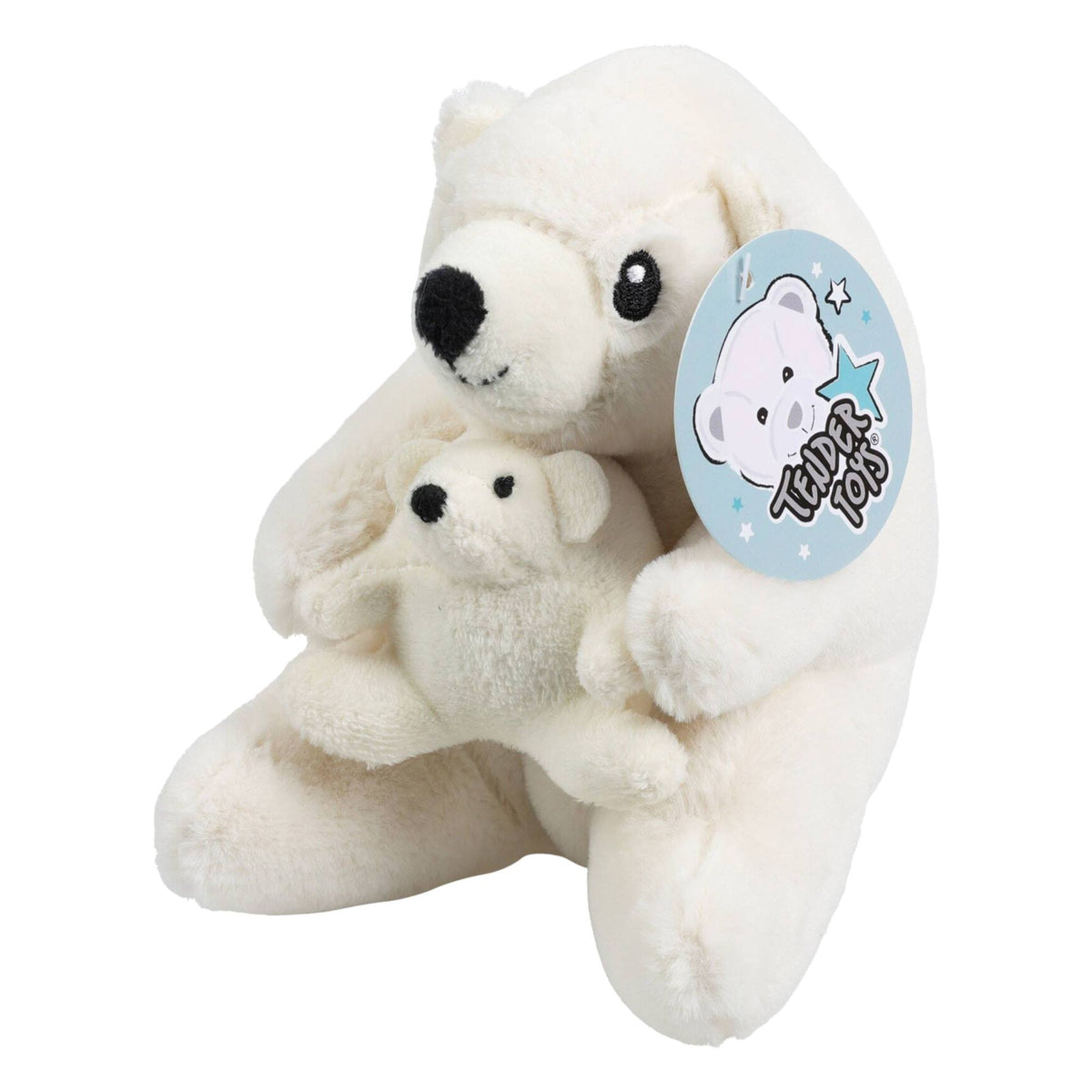 Peluche diseño oso polar con niño color blanco 16cm