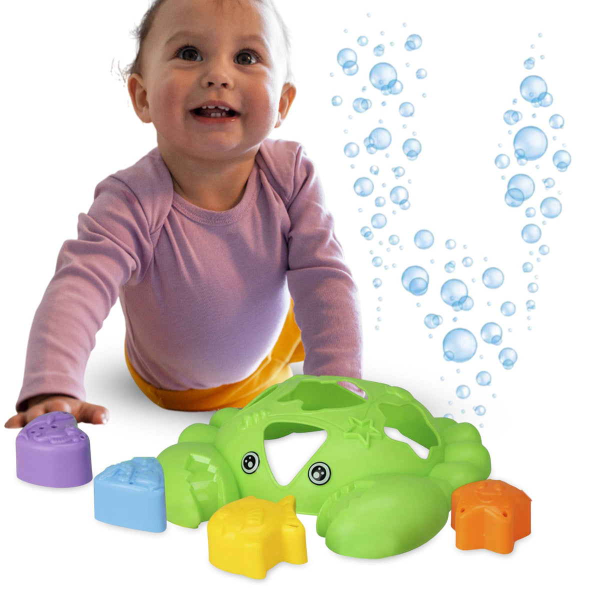 Juego de baño formato cangrejo verde (4)